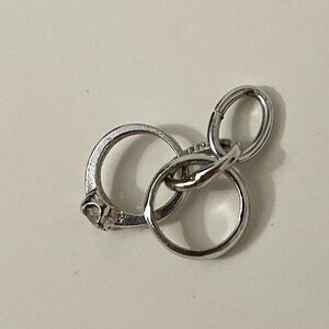 Vintage Sterling Wedding Ring and Band Mini Charm